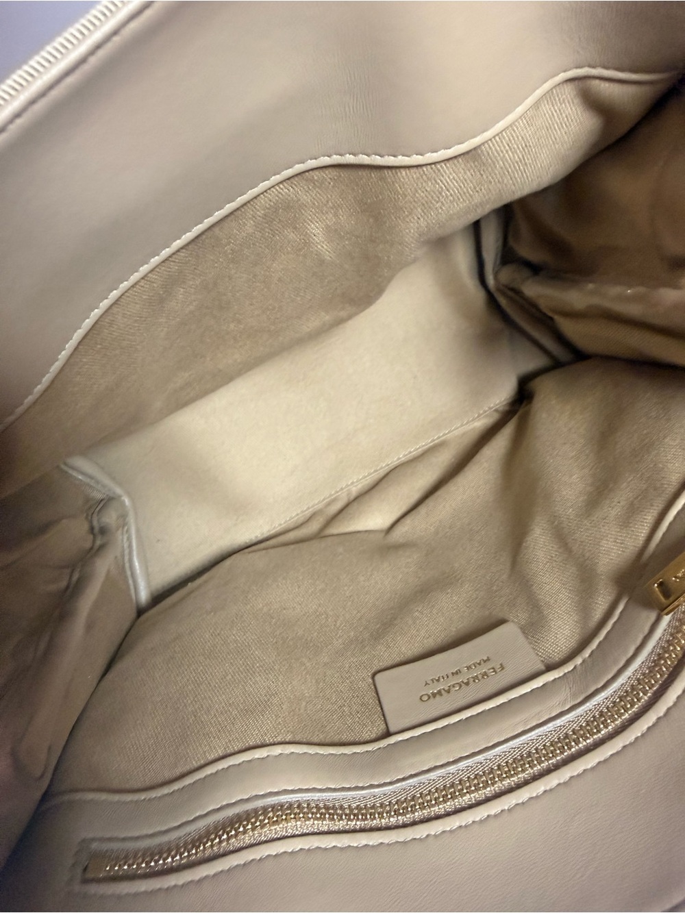 Ferragamo Beige Grosgrain Logo Mini Tote Handbag Italy - Picture 10 of 11